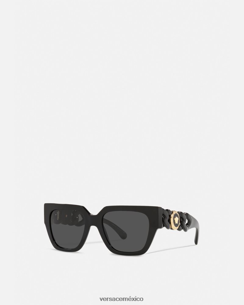 Versace gafas de sol con cadena de medusa negro accesorios mujer 84626J661