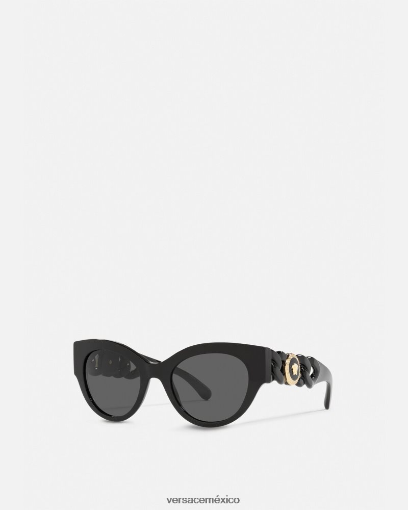 Versace gafas de sol con cadena de medusa negro accesorios mujer 84626J703
