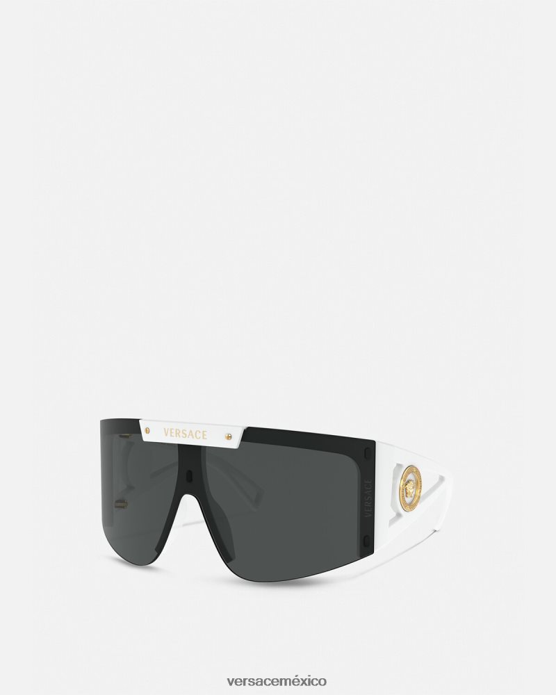 Versace gafas de sol con escudo y icono de medusa blanco negro accesorios mujer 84626J671