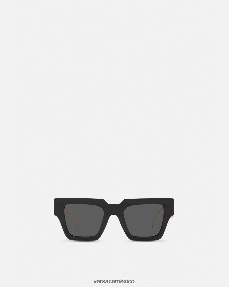 Versace gafas de sol con logo vintage de los 90 oro negro accesorios mujer 84626J619