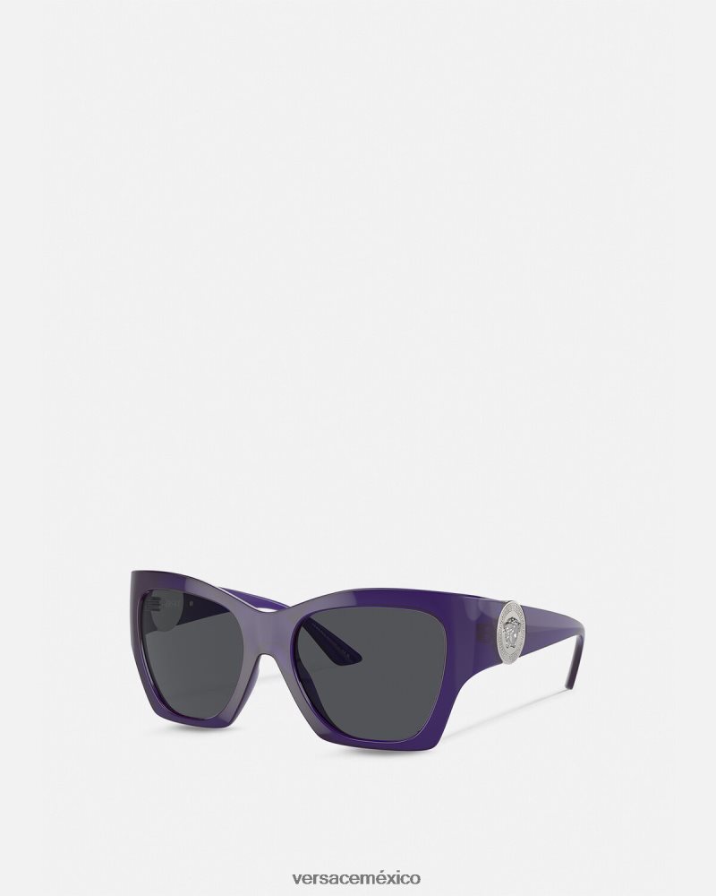 Versace gafas de sol cuadradas con medusa púrpura accesorios mujer 84626J585