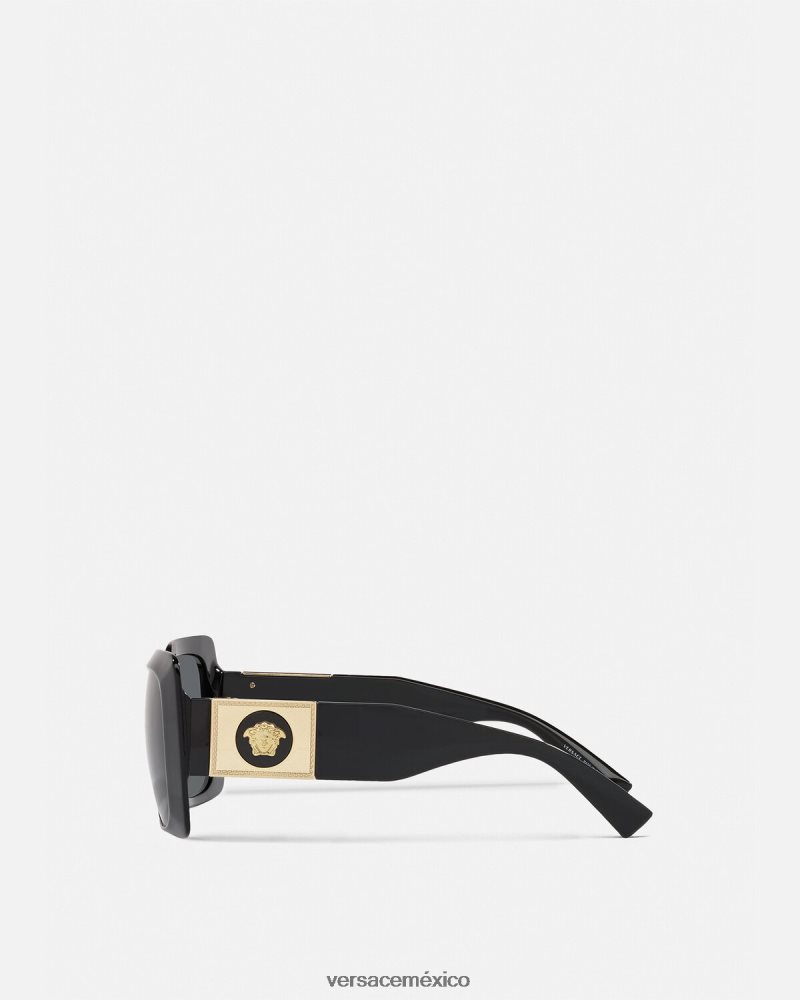 Versace gafas de sol cuadradas con tachuelas de Medusa negro accesorios mujer 84626J673
