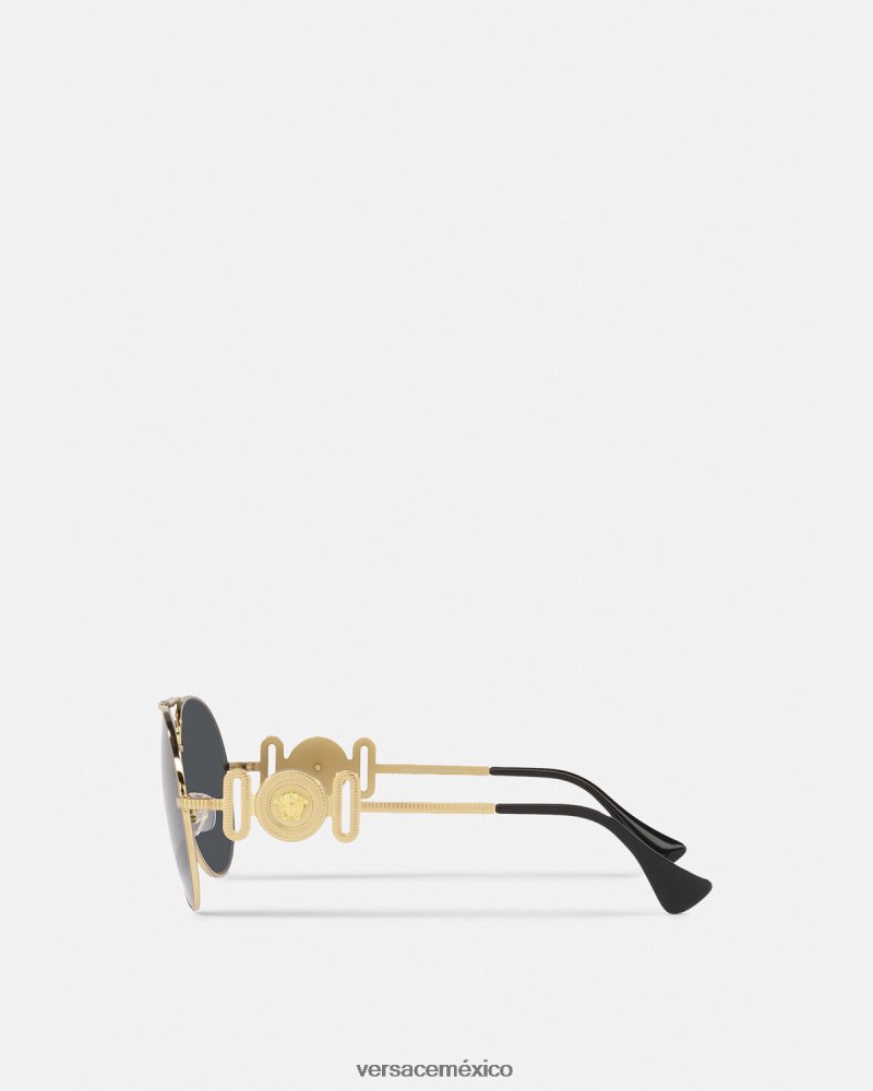 Versace gafas de sol estilo piloto medusa biggie oro accesorios mujer 84626J695
