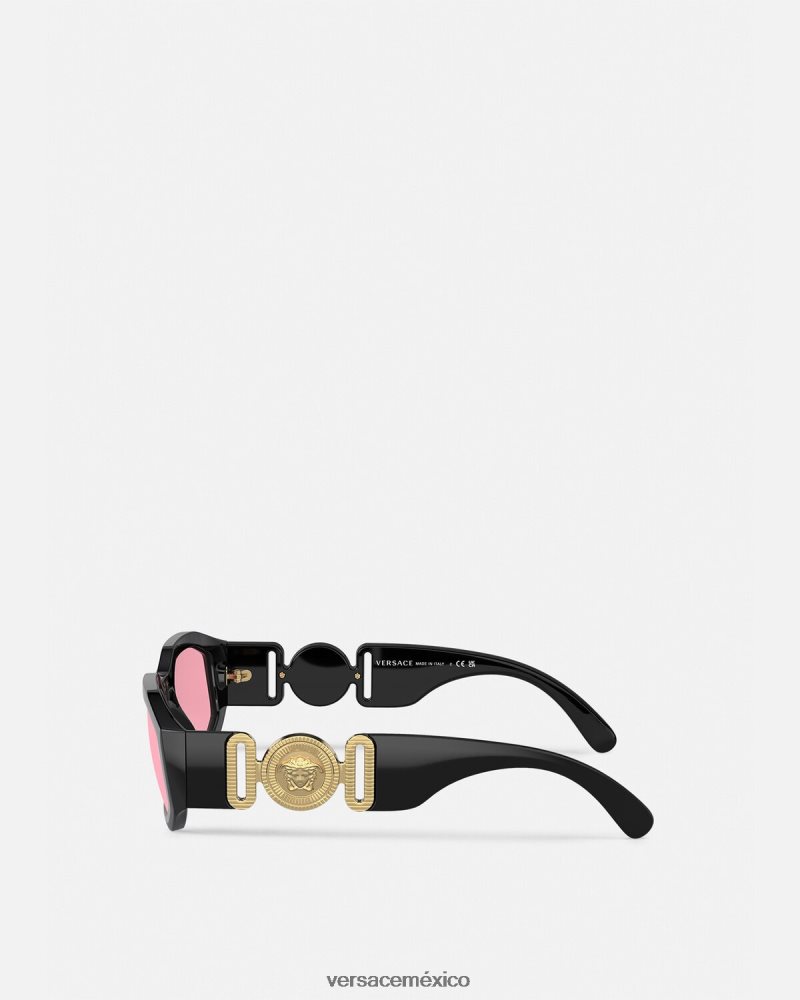 Versace gafas de sol medusa biggie negro y rosa accesorios mujer 84626J590