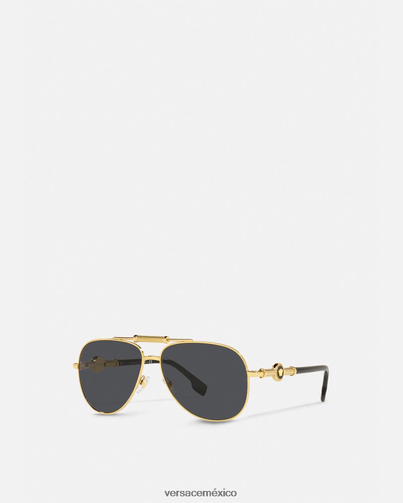 Versace gafas de sol medusa polis oro negro accesorios mujer 84626J659