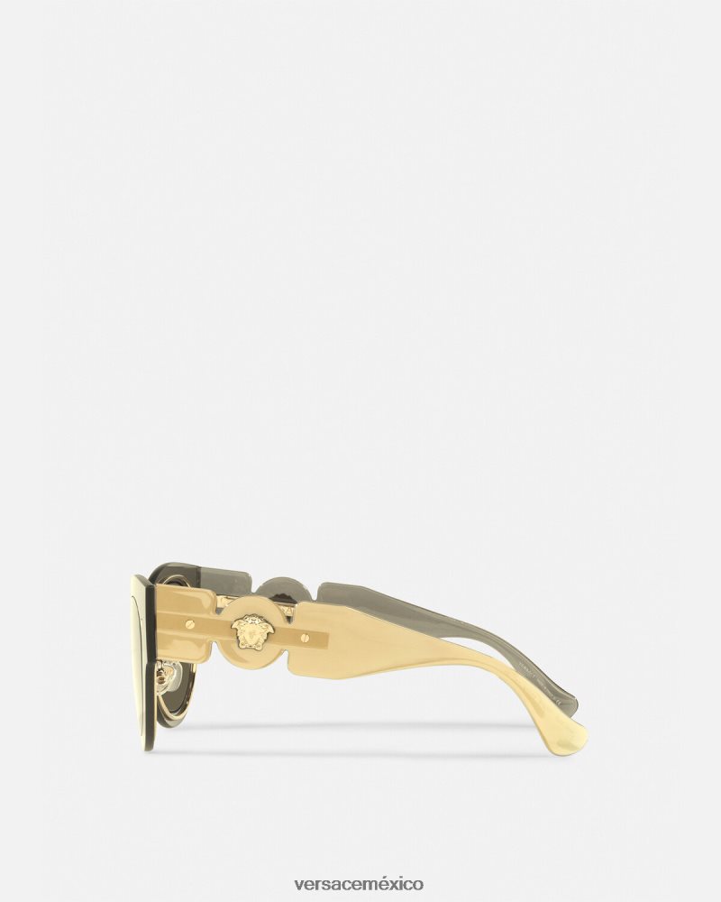Versace gafas de sol tipo ojo de gato con Medusa Biggie oro accesorios mujer 84626J702