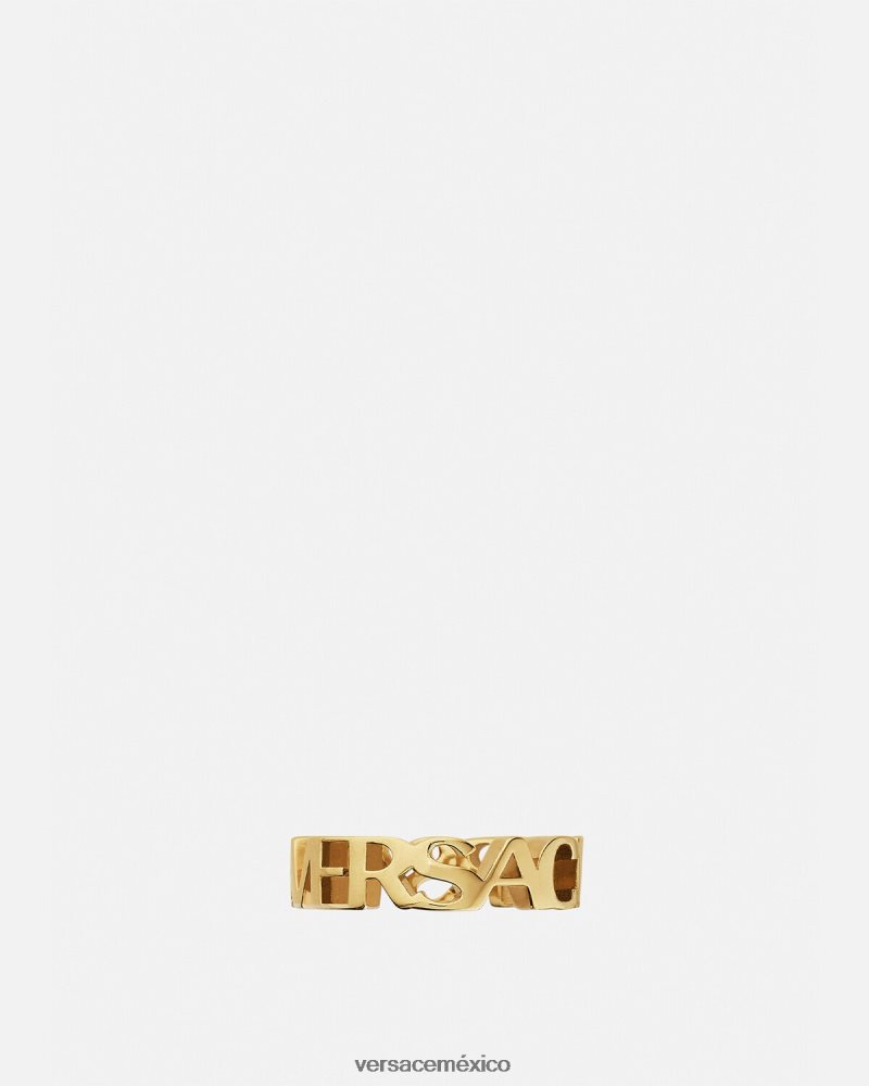 Versace anillo con logotipo oro accesorios mujer 84626J805