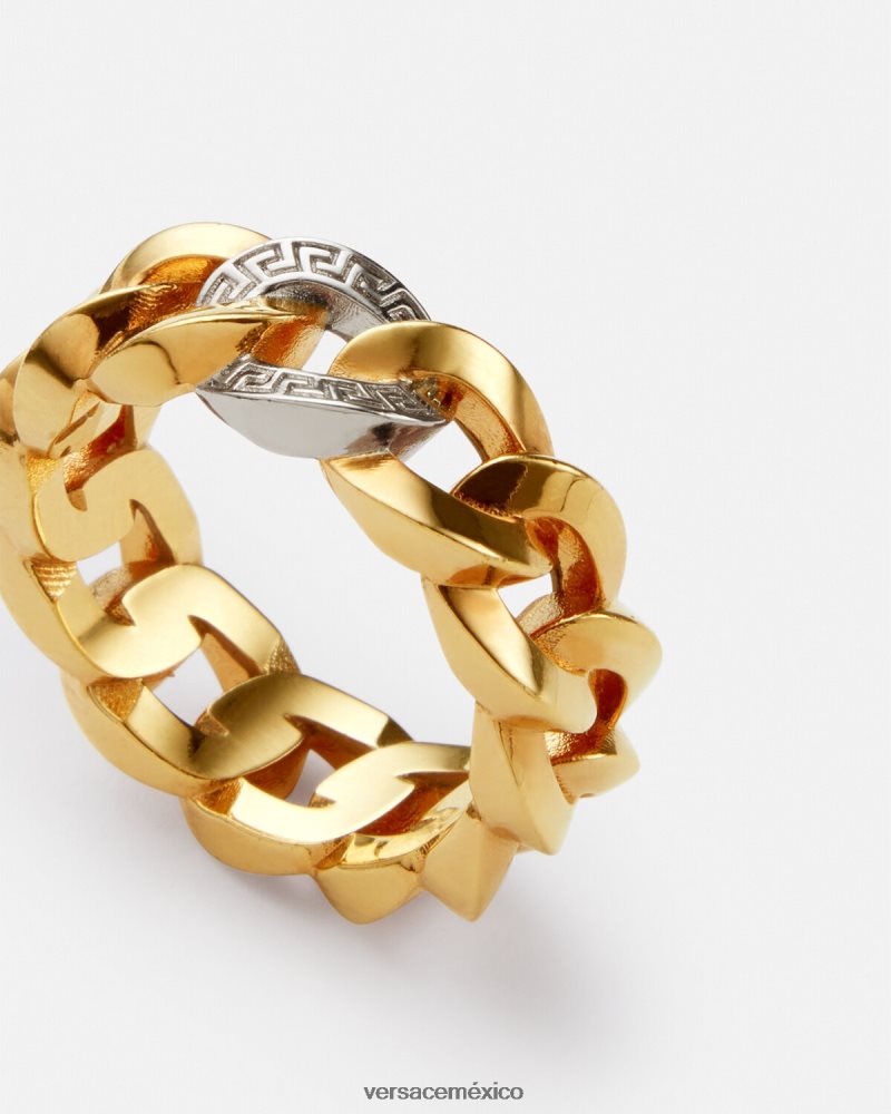 Versace anillo de cadena con medusa oro accesorios mujer 84626J786