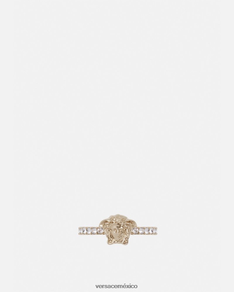 Versace anillo de cristal la medusa oro accesorios mujer 84626J782