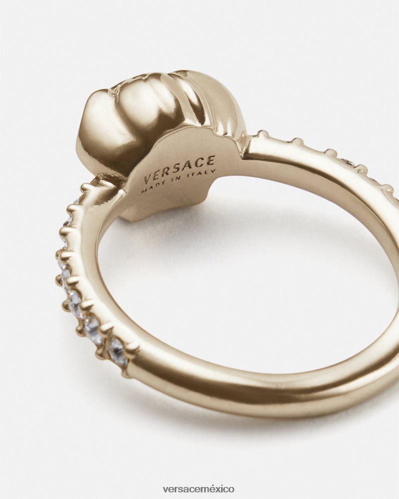 Versace anillo de cristal la medusa oro accesorios mujer 84626J782