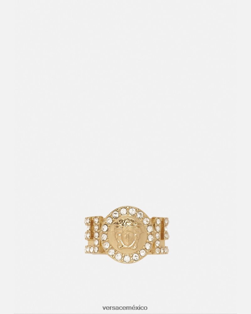 Versace anillo de cristal la medusa oro accesorios mujer 84626J789