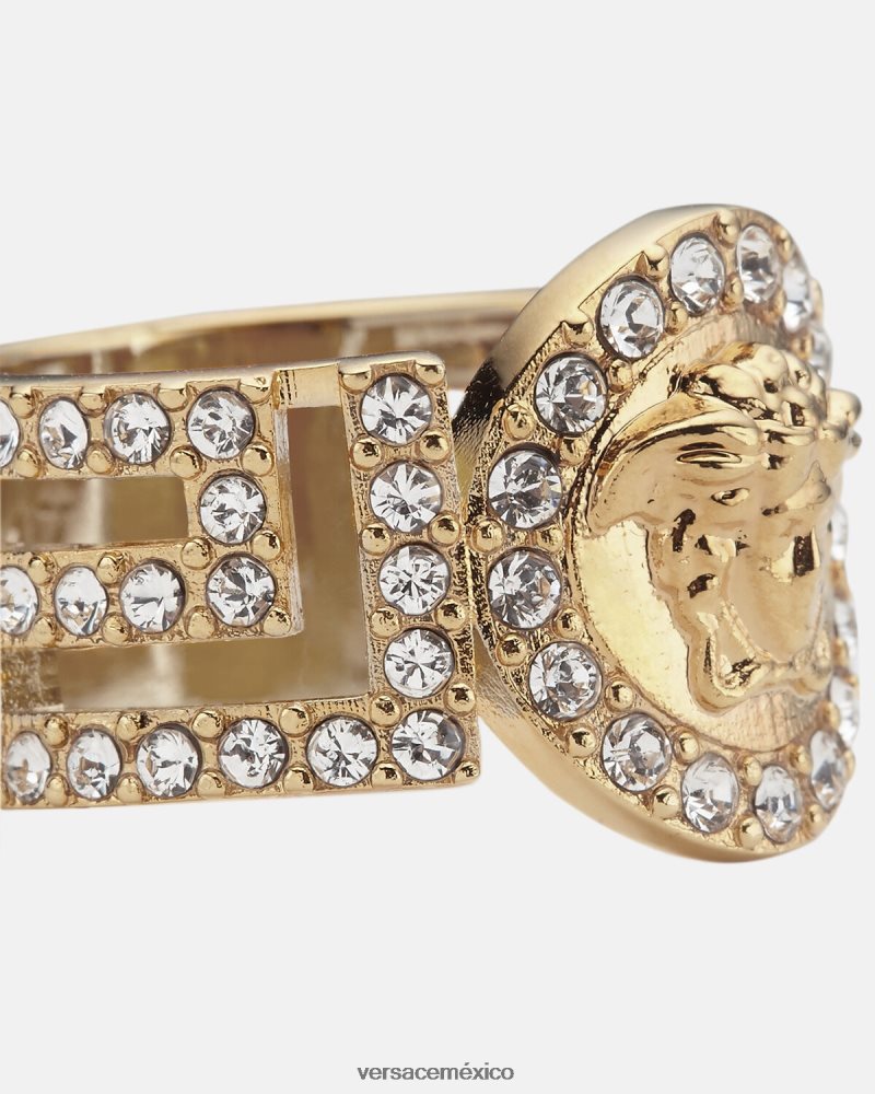 Versace anillo de cristal la medusa oro accesorios mujer 84626J789