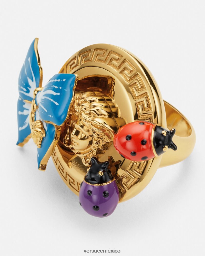 Versace anillo de medusa mariposa oro accesorios mujer 84626J712