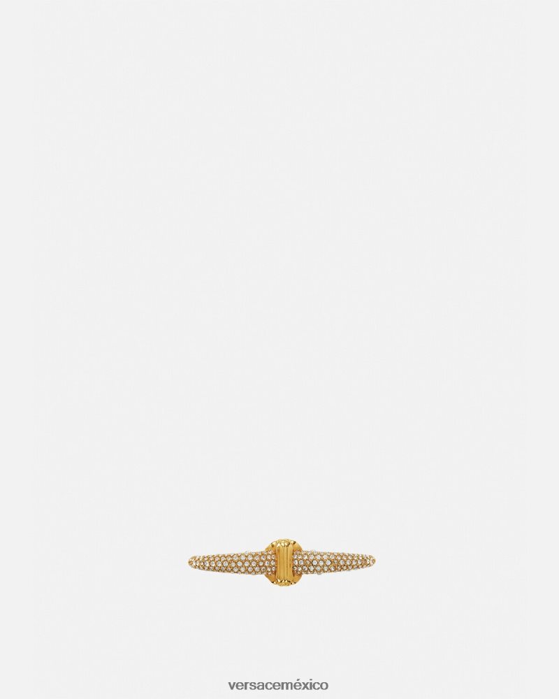 Versace anillos de puño de galaxia de cristal oro accesorios mujer 84626J734