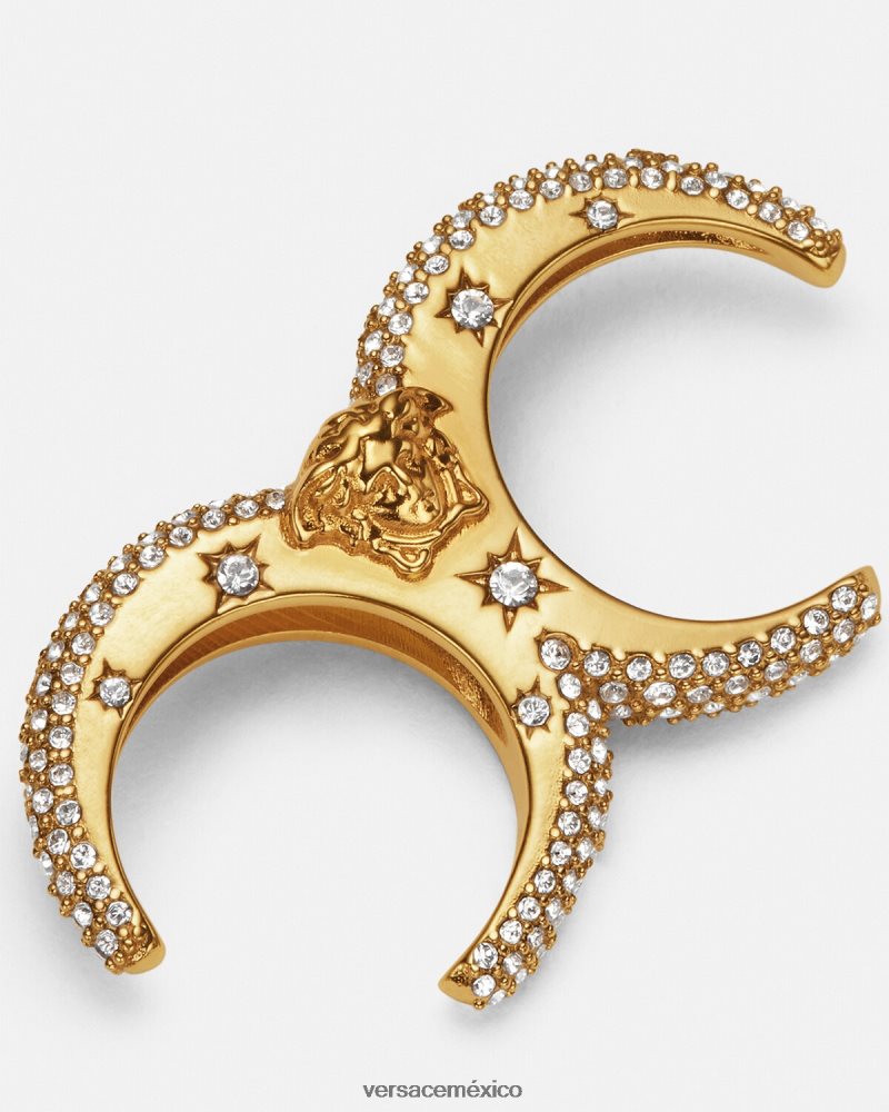 Versace anillos de puño de galaxia de cristal oro accesorios mujer 84626J734