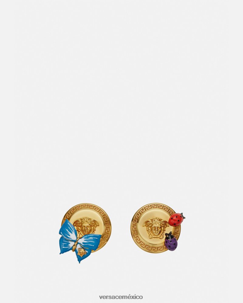 Versace aretes con mariposa y medusa oro accesorios mujer 84626J717
