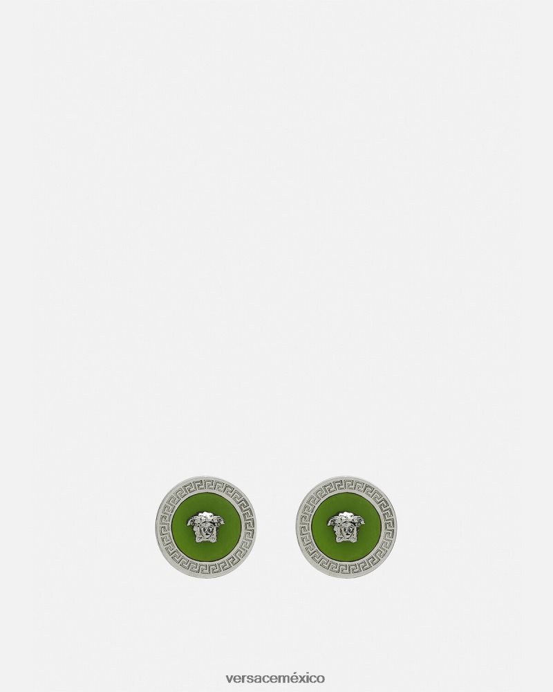 Versace aretes con medusa esmaltada verde accesorios mujer 84626J727