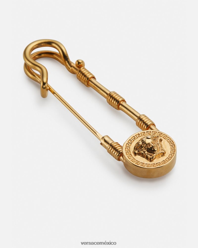 Versace broche de imperdible tributo de oro accesorios mujer 84626J799