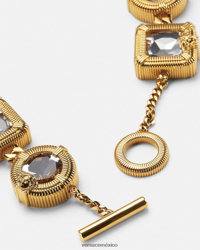Versace collar con cristales de medusa biggie oro accesorios mujer 84626J847