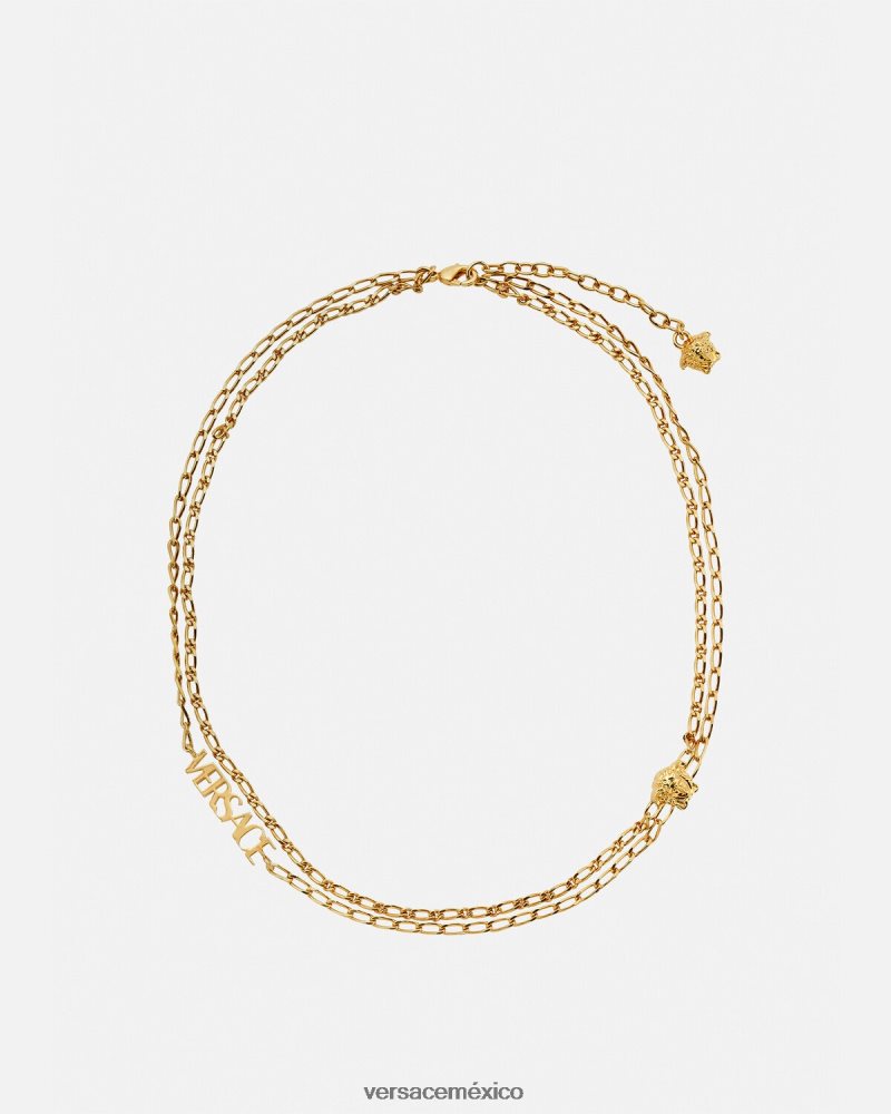 Versace collar con logo de medusa oro accesorios mujer 84626J800