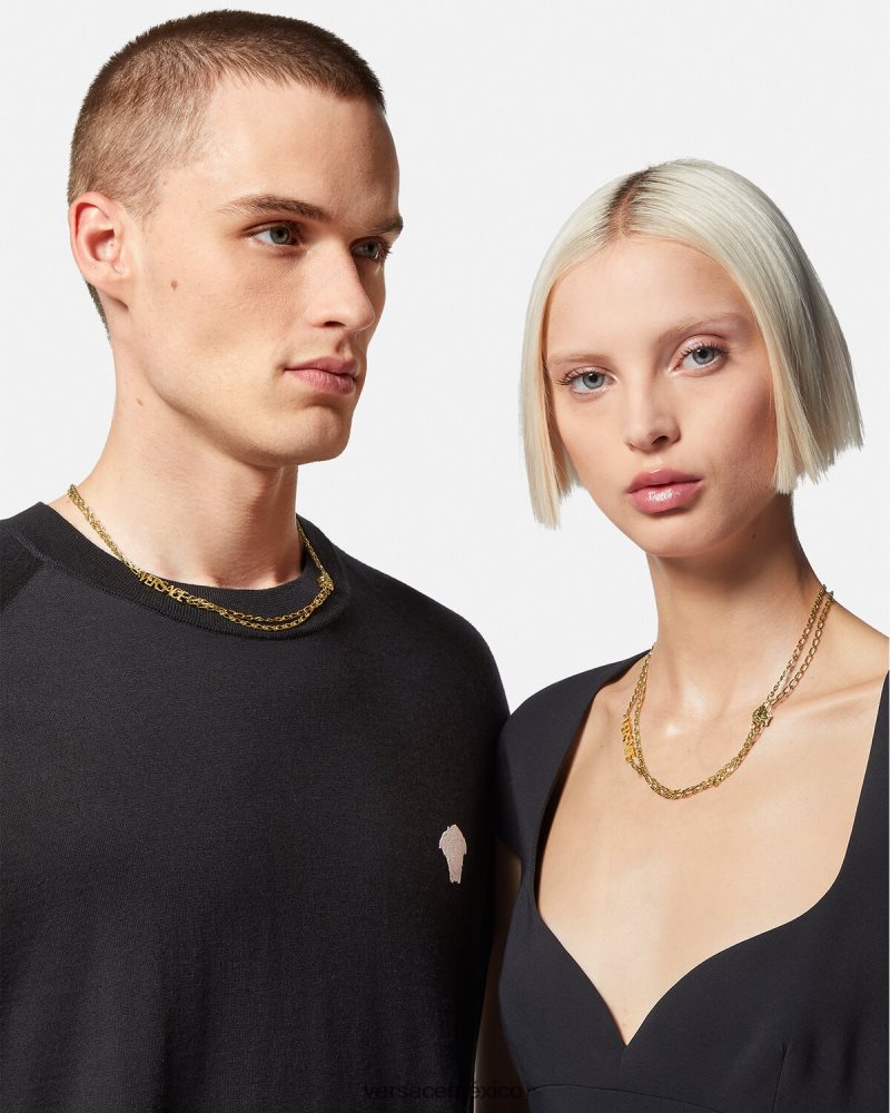 Versace collar con logo de medusa oro accesorios mujer 84626J800