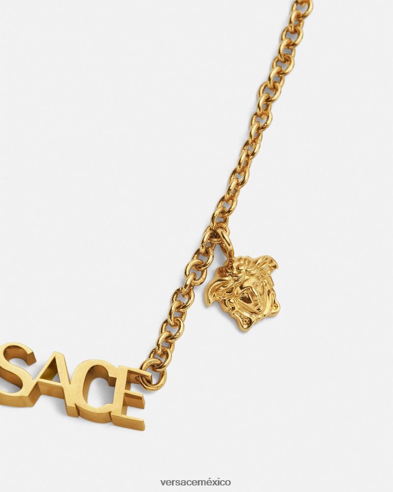 Versace collar con logotipo oro accesorios mujer 84626J801