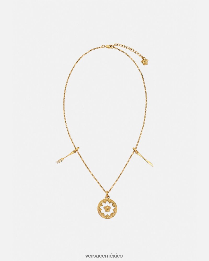Versace collar con placa de medusa blanco accesorios mujer 84626J815