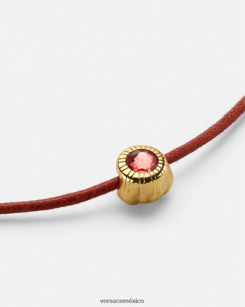 Versace collar de cordón con medusa de cristal oro rojo accesorios mujer 84626J843