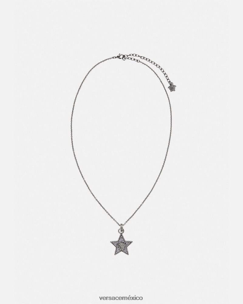 Versace collar de galaxia de cristal gris accesorios mujer 84626J823