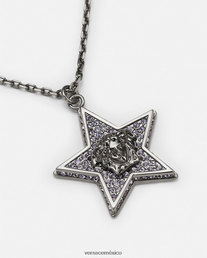 Versace collar de galaxia de cristal gris accesorios mujer 84626J823
