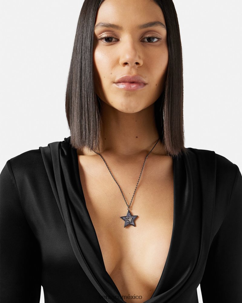 Versace collar de galaxia de cristal gris accesorios mujer 84626J823