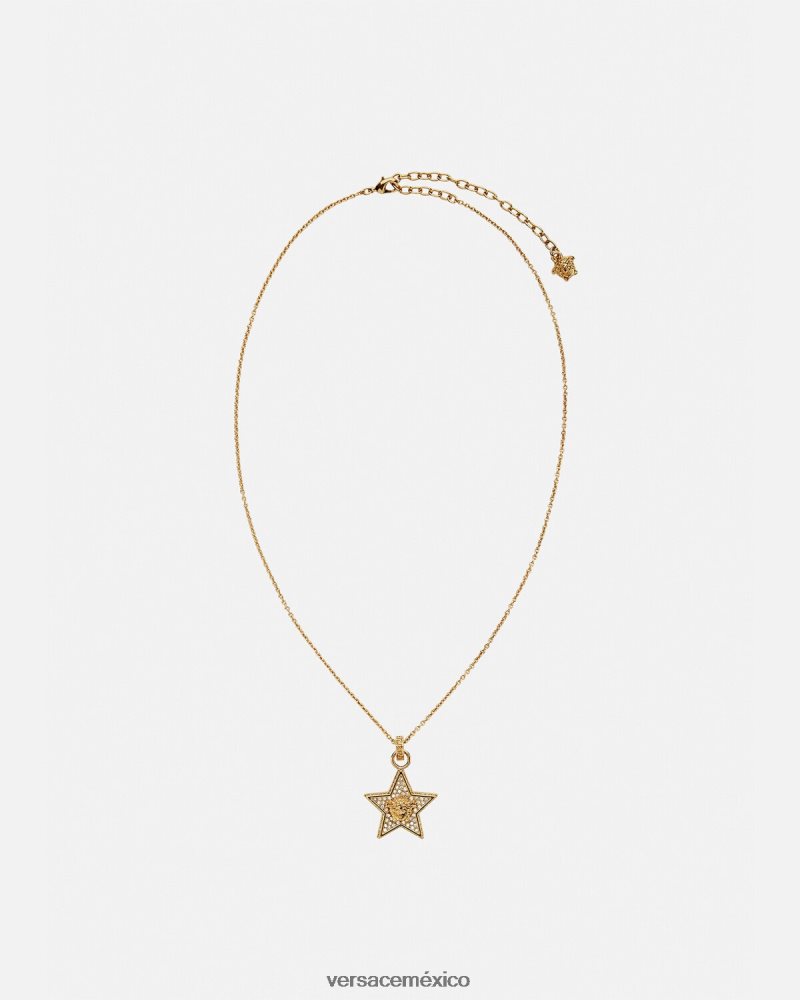 Versace collar de galaxia de cristal oro accesorios mujer 84626J822