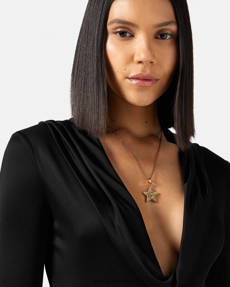 Versace collar de galaxia de cristal oro accesorios mujer 84626J822