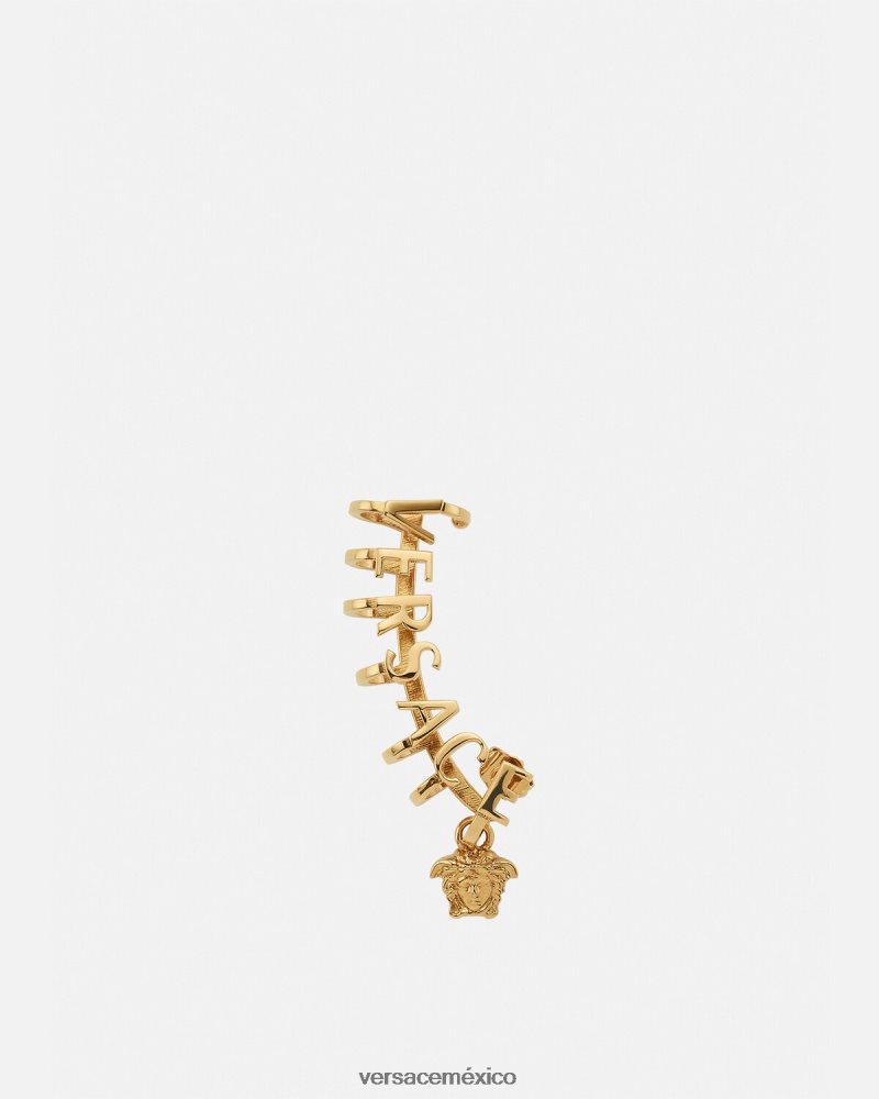 Versace ear cuff con logo de medusa oro accesorios mujer 84626J802