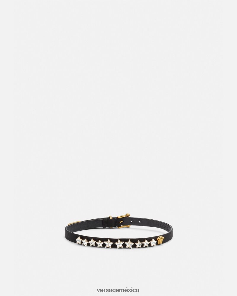 Versace gargantilla de estrella de cristal satinado negro accesorios mujer 84626J826