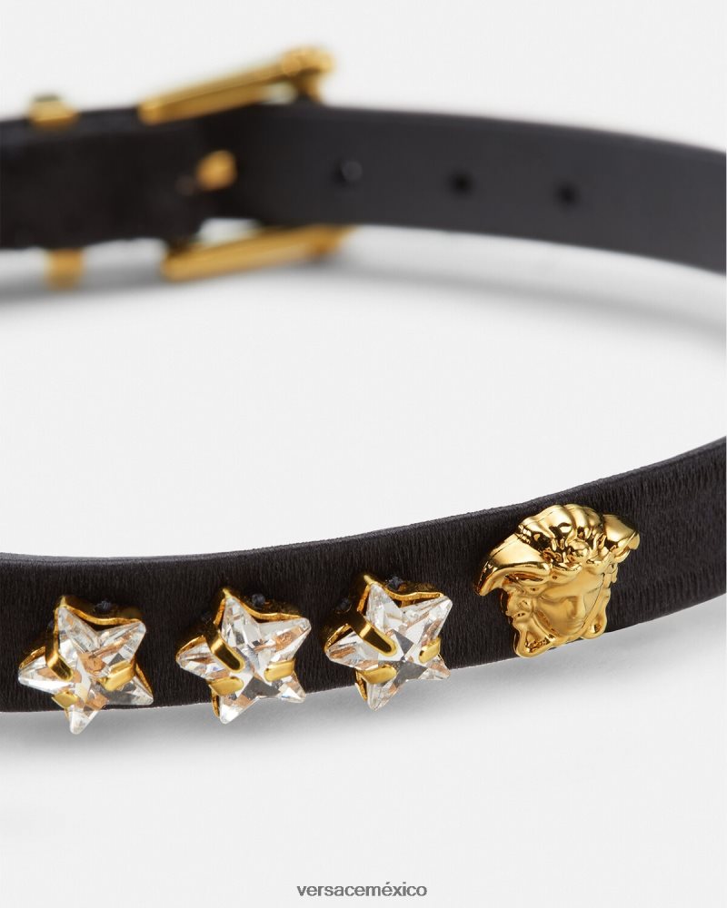 Versace gargantilla de estrella de cristal satinado negro accesorios mujer 84626J826