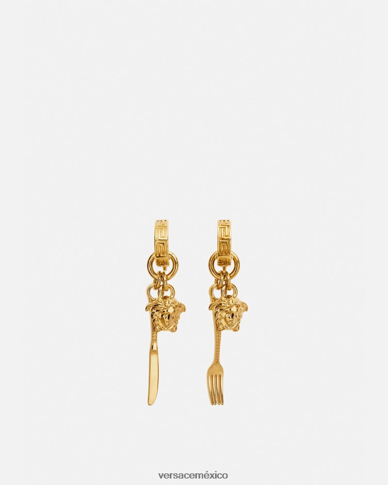 Versace pendientes cubiertos de medusa oro accesorios mujer 84626J819