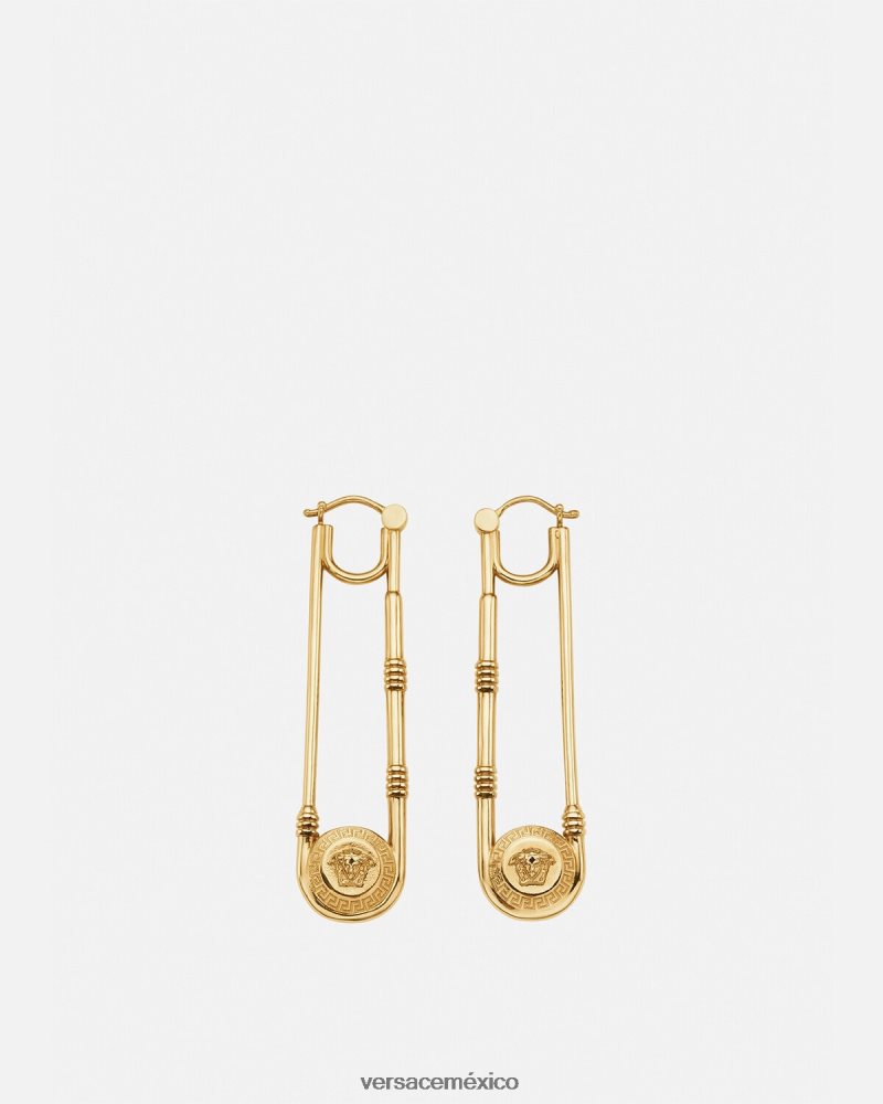 Versace pendientes de imperdible oro accesorios mujer 84626J798