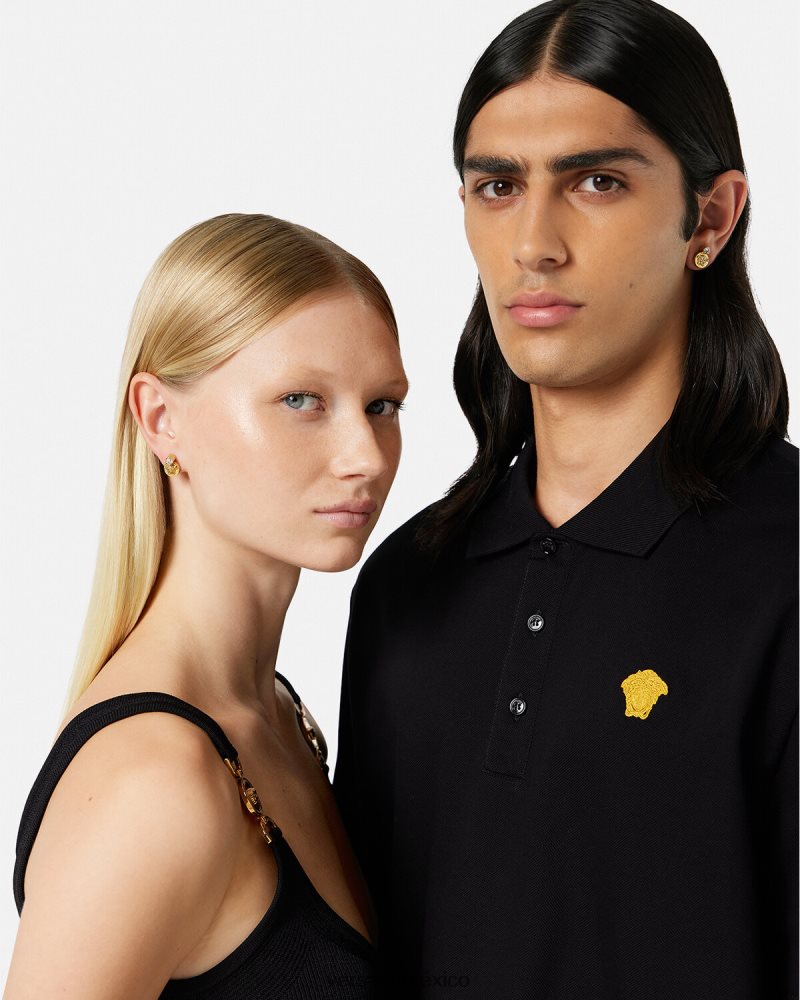 Versace pendientes de medusa de cristal oro accesorios mujer 84626J778