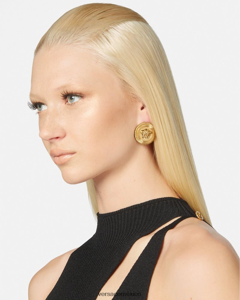 Versace pendientes grandes de medusa oro accesorios mujer 84626J845