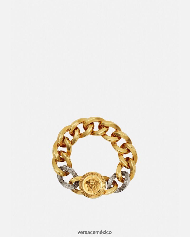 Versace pulsera de cadena con medusa oro accesorios mujer 84626J787