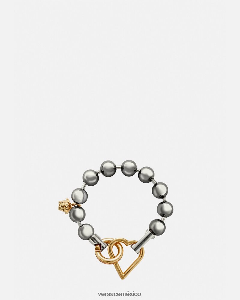 Versace pulsera de cadena original oro plateado accesorios mujer 84626J831