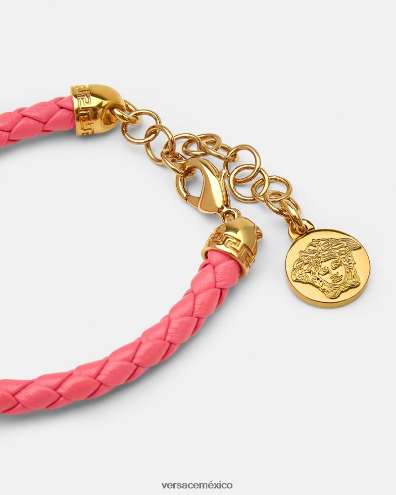 Versace pulsera de cuero galaxia rosa accesorios mujer 84626J842