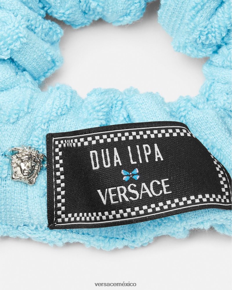 Versace coletero de toalla por toda la prenda azul claro accesorios mujer 84626J867