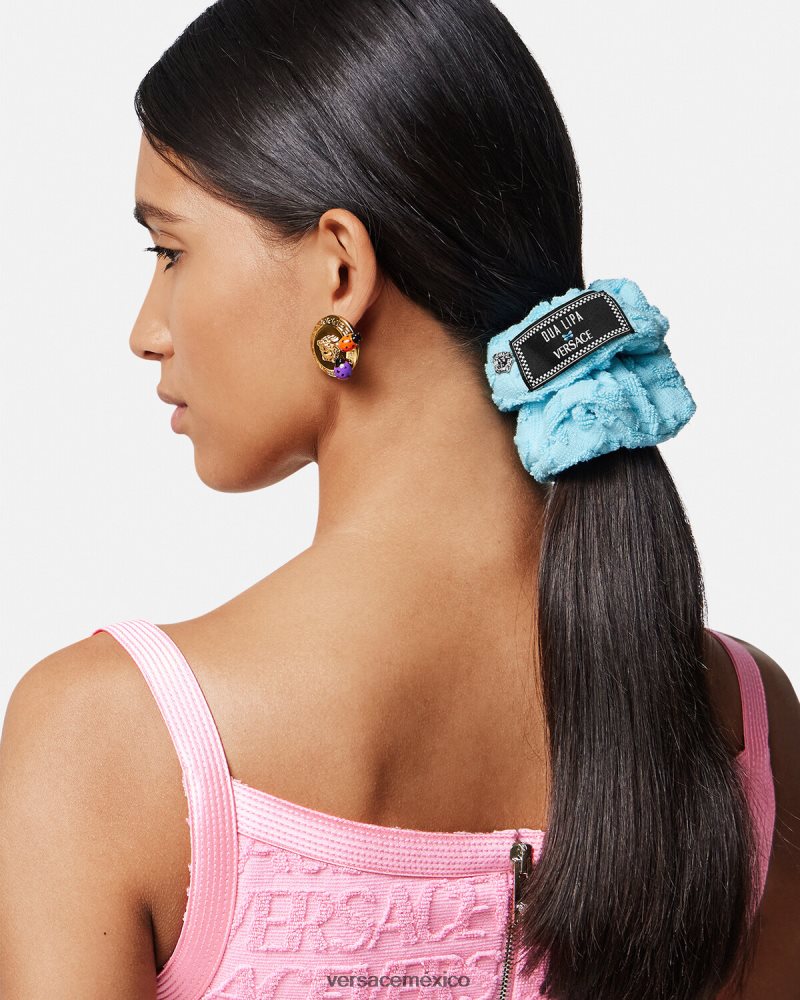 Versace coletero de toalla por toda la prenda azul claro accesorios mujer 84626J867