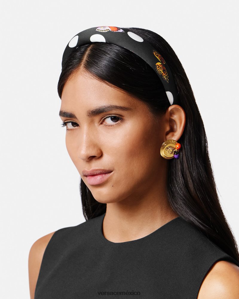 Versace diadema de mariposas negro accesorios mujer 84626J860