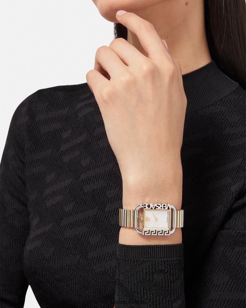 Versace reloj con estilo oro plata accesorios mujer 84626J997