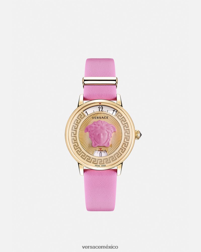 Versace reloj con icono de medusa rosa accesorios mujer 84626J983
