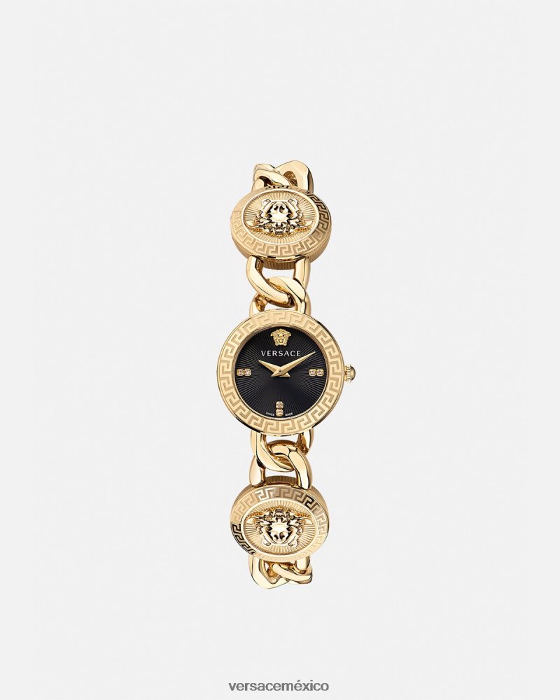 Versace reloj con icono de perno y diamantes pnul accesorios mujer 84626J953