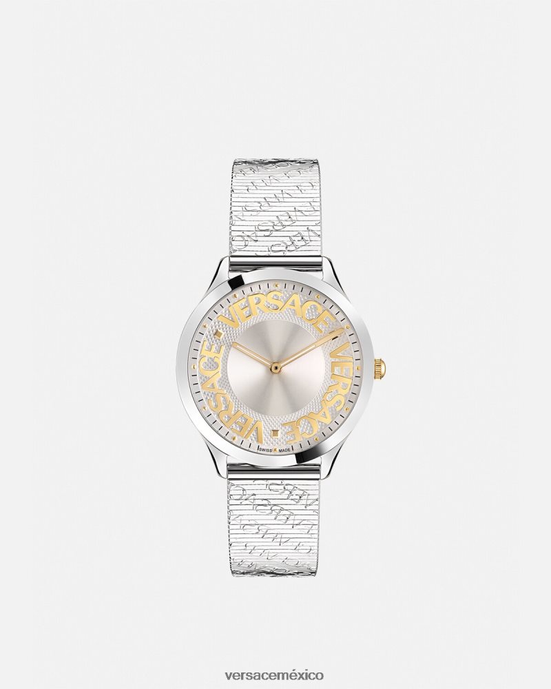 Versace reloj con logo halo pnul accesorios mujer 84626J969
